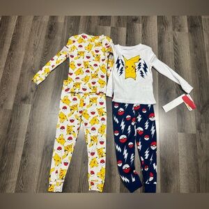 Pokemon Kids Pajamas Set - White, Yellow, Blue
